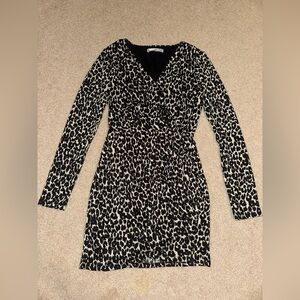 Leopard Print Long Sleeve Dress